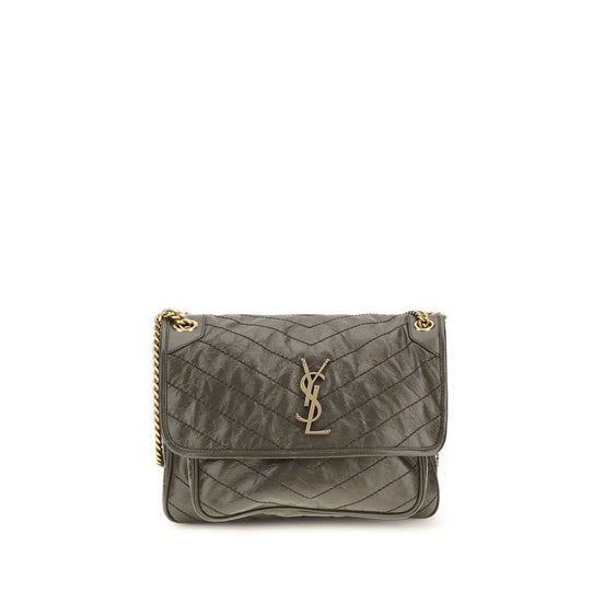 Saint Laurent Niki Bicolor Leather Shoulder Bag
