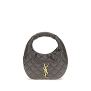 Τσάντα ώμου Saint Laurent Baby Icare γκρι καπιτονέ δέρμα Hobo