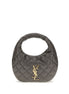 Τσάντα ώμου Saint Laurent Baby Icare γκρι καπιτονέ δέρμα Hobo