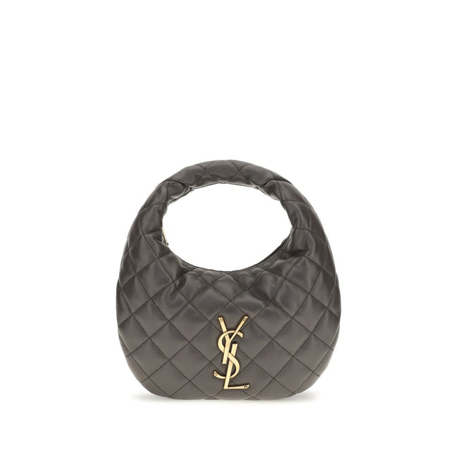 Τσάντα ώμου Saint Laurent Baby Icare γκρι καπιτονέ δέρμα Hobo
