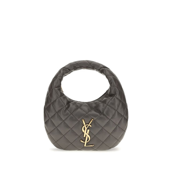 Saint Laurent Baby Icare Gray Quilted Leather Hobo Bag