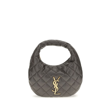 Τσάντα ώμου Saint Laurent Baby Icare γκρι καπιτονέ δέρμα Hobo