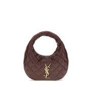 Τσάντα ώμου Saint Laurent Baby Icare καφέ καπιτονέ δέρμα