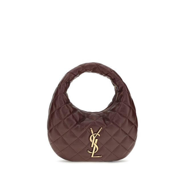 Τσάντα ώμου Saint Laurent Baby Icare καφέ καπιτονέ δέρμα