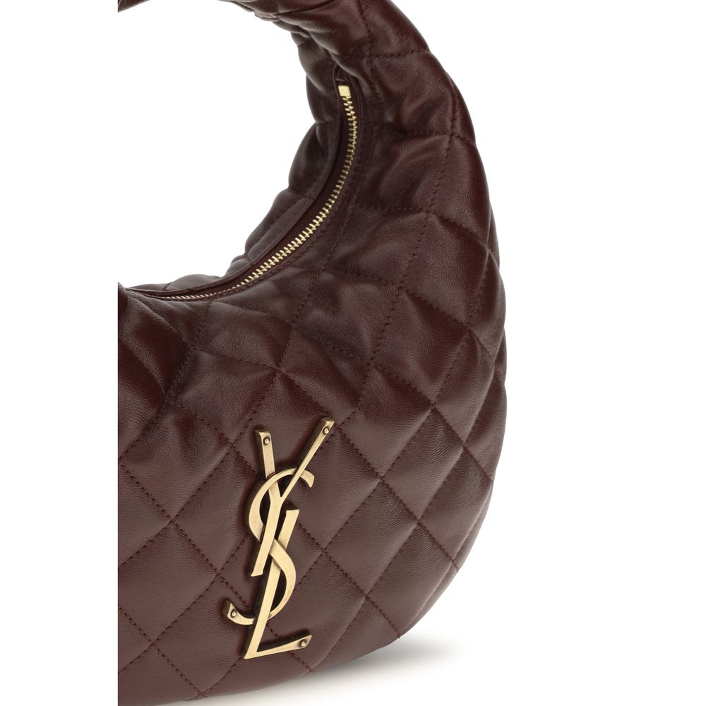 Τσάντα ώμου Saint Laurent Baby Icare καφέ καπιτονέ δέρμα