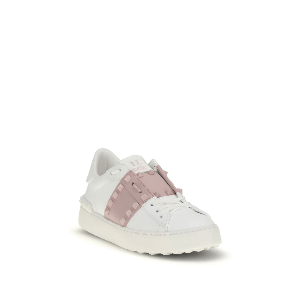 Valentino Garavani White Calf Leather Bos Taurus Low Top Sneakers