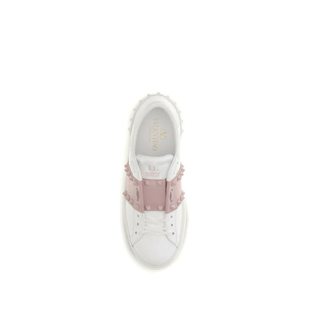 Valentino Garavani White Calf Leather Bos Taurus Low Top Sneakers