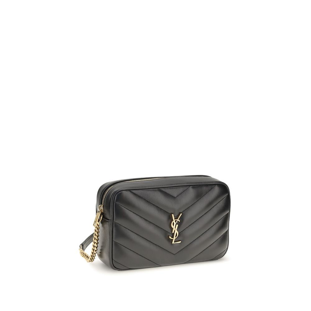 Saint Laurent LouLou Matelassé Black Leather Camera Bag