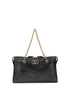 Valentino Garavani Panthea Chevron Black Leather Shoulder Bag