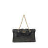 Valentino Garavani Panthea Chevron Black Leather Shoulder Bag