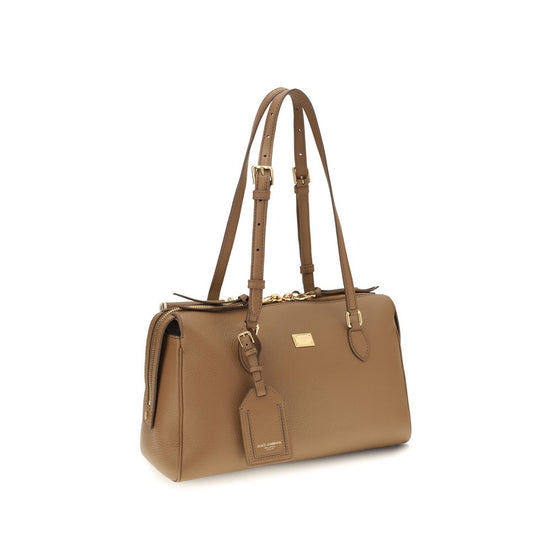Dolce & Gabbana Beige Calf Leather Bos Taurus Shoulder Bag