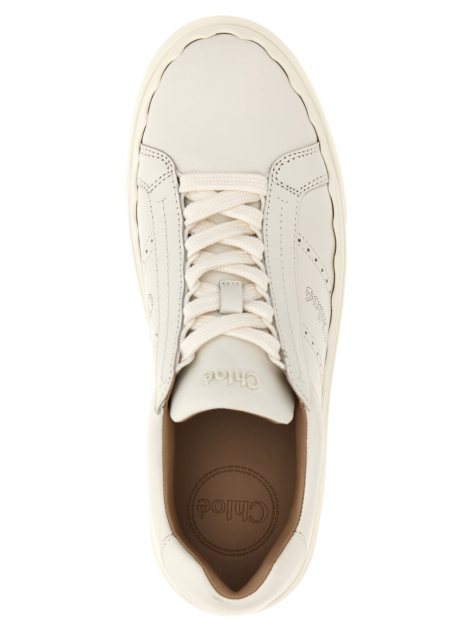 Chloé Lauren White Leather Sneakers