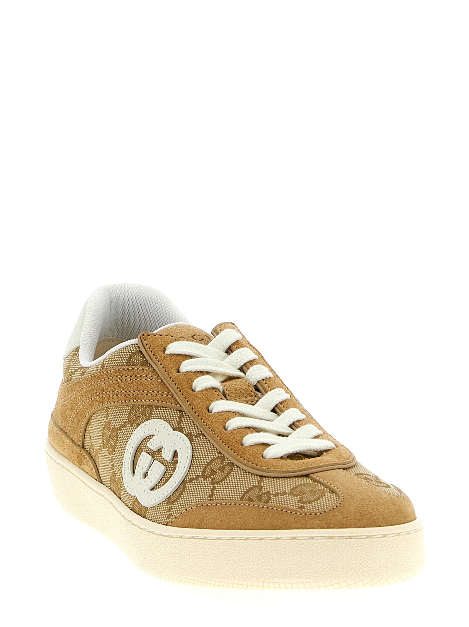 Gucci Beige Calfskin Low Top Sneakers