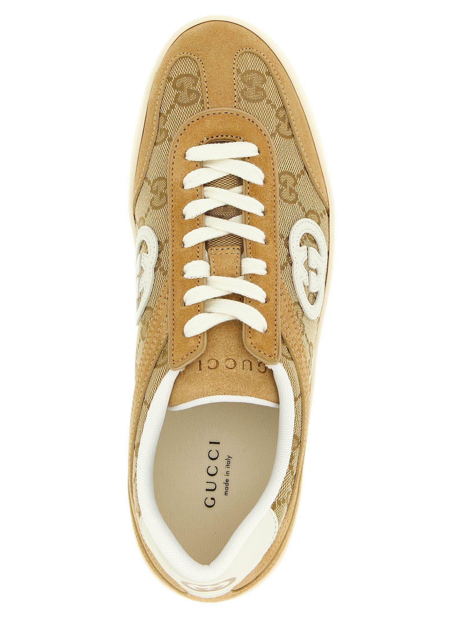 Gucci Beige Calfskin Low Top Sneakers