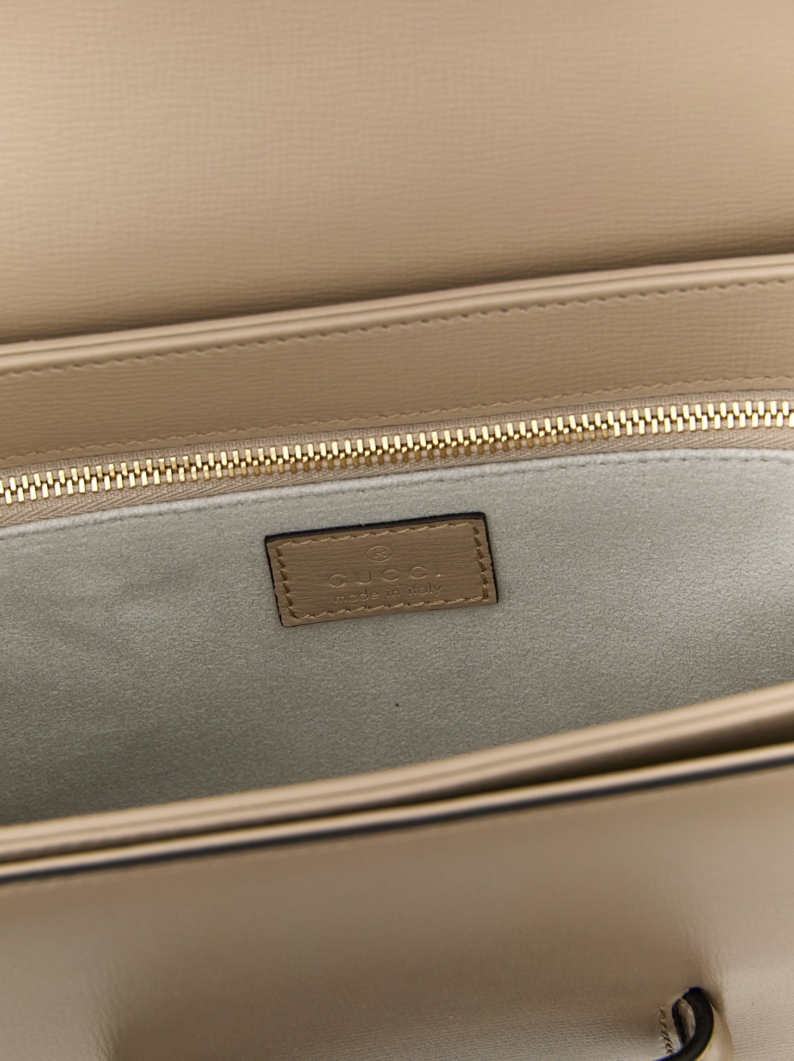 Gucci Μπεζ Τσάντα Ώμου από Δέρμα Μόσχου
