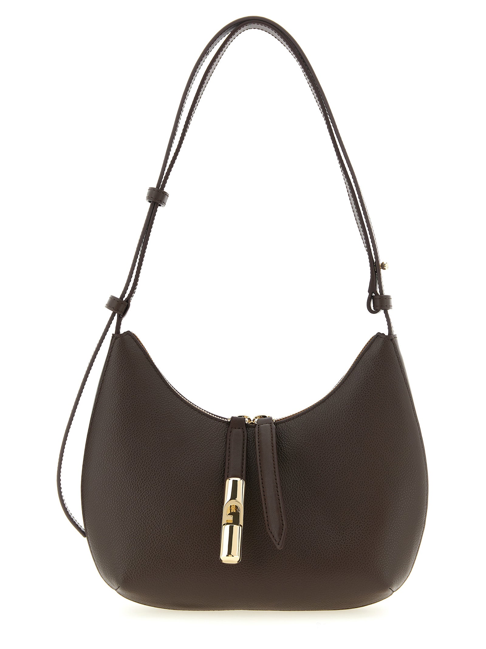 Furla Goccia Brown Leather Shoulder Bag