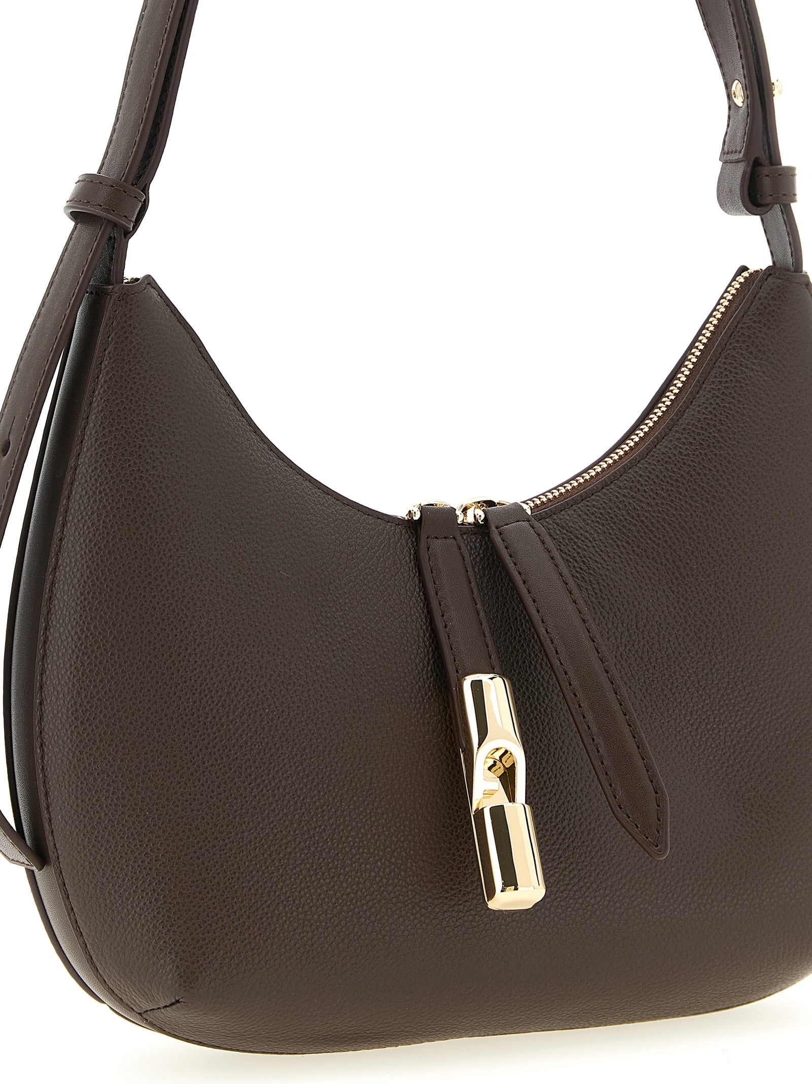 Furla Goccia Brown Leather Shoulder Bag
