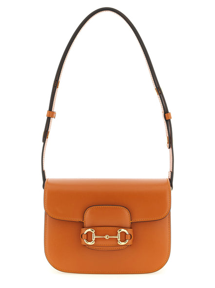Gucci Horsebit 1955 Πορτοκαλί Δερμάτινη Τσάντα Ώμου