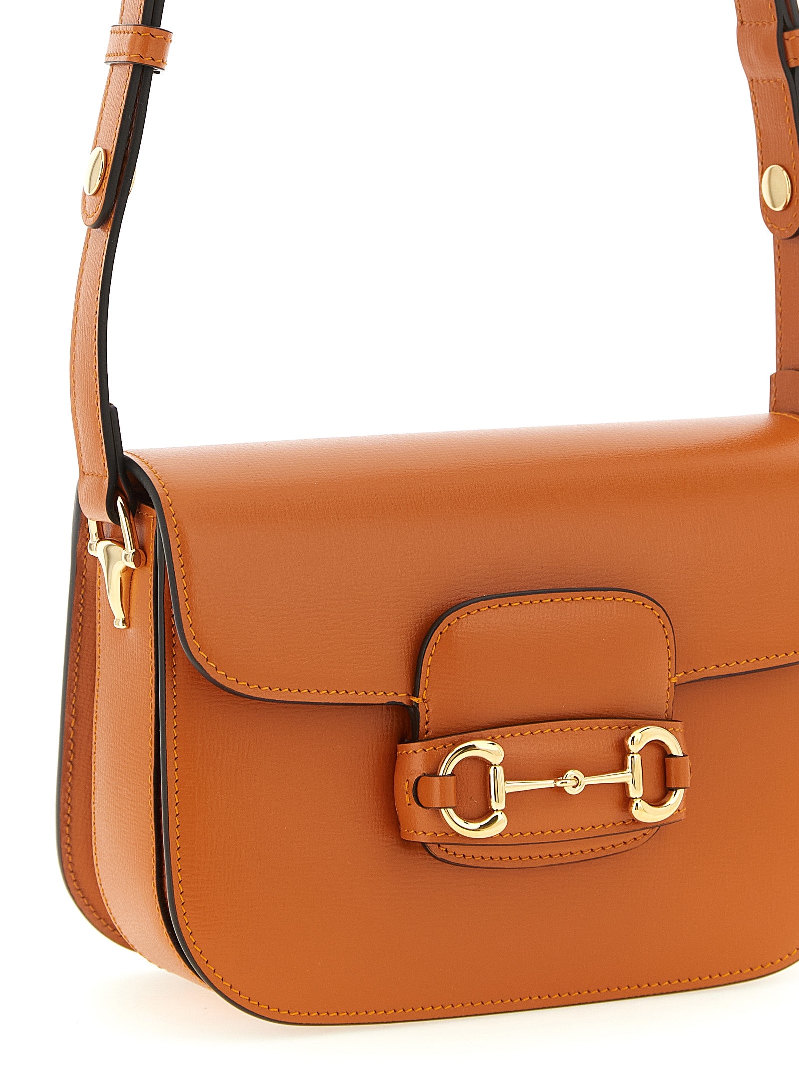 Gucci Horsebit 1955 Πορτοκαλί Δερμάτινη Τσάντα Ώμου
