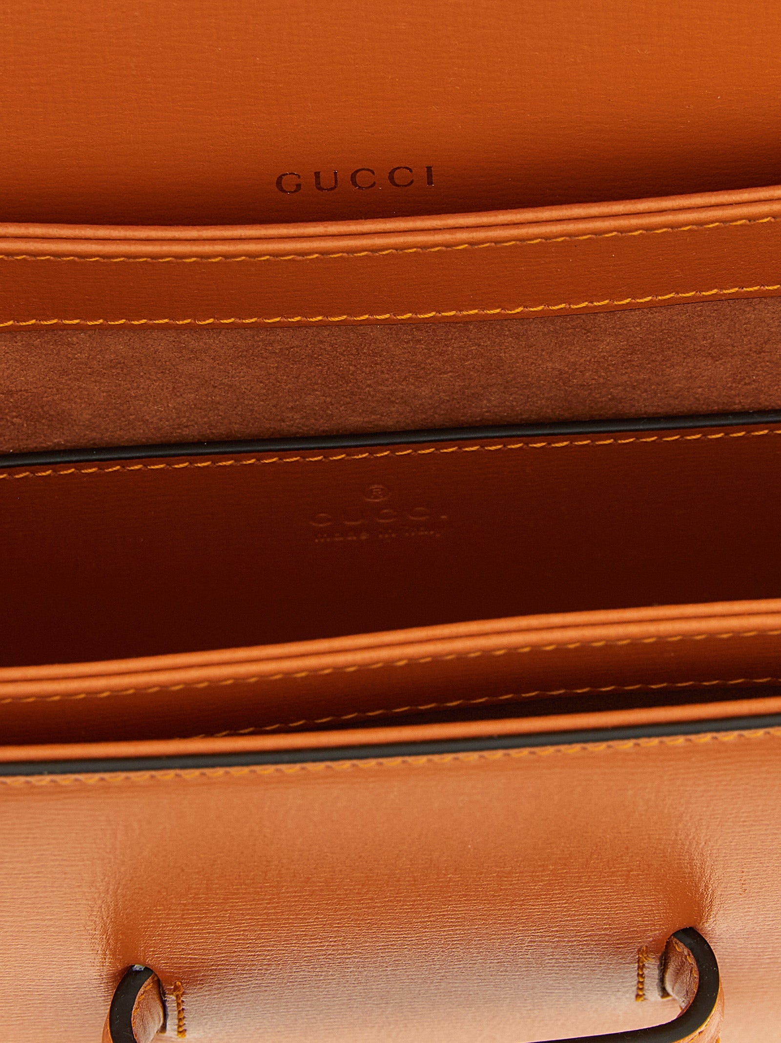 Gucci Horsebit 1955 Πορτοκαλί Δερμάτινη Τσάντα Ώμου