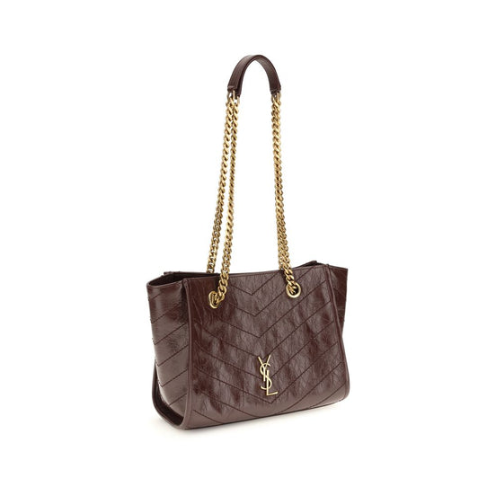 Saint Laurent Small Niki Brown Leather Tote Bag