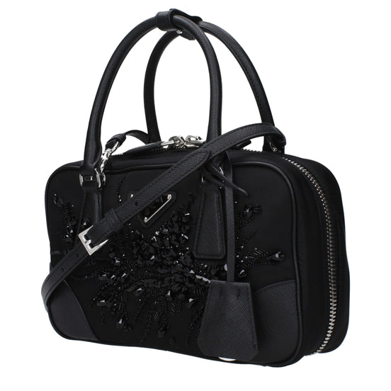 Prada Black Fabric Satchel Bag