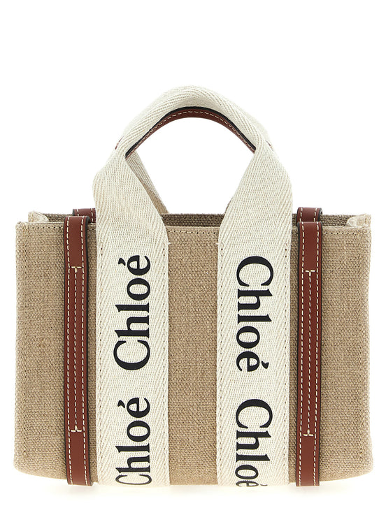 Chloé Woody Mini Canvas Shoulder Bag