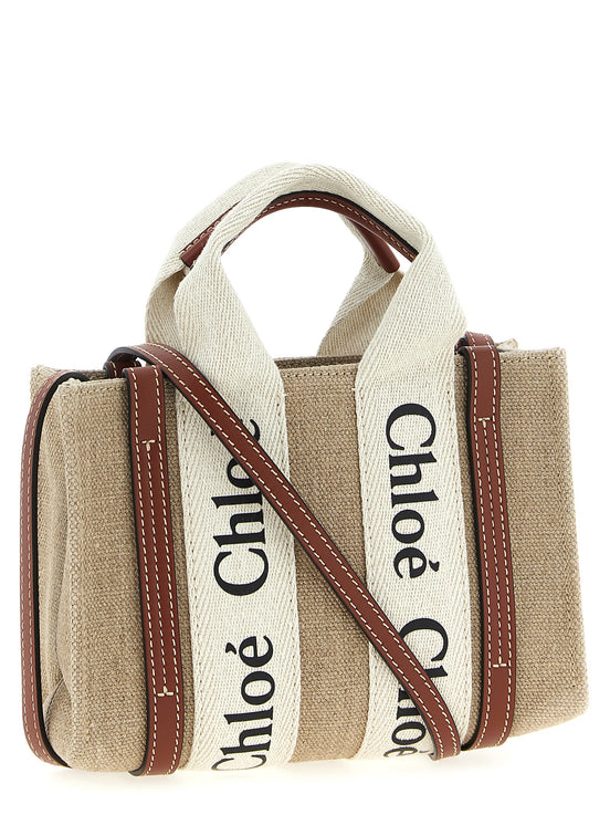 Chloé Woody Mini Canvas Shoulder Bag