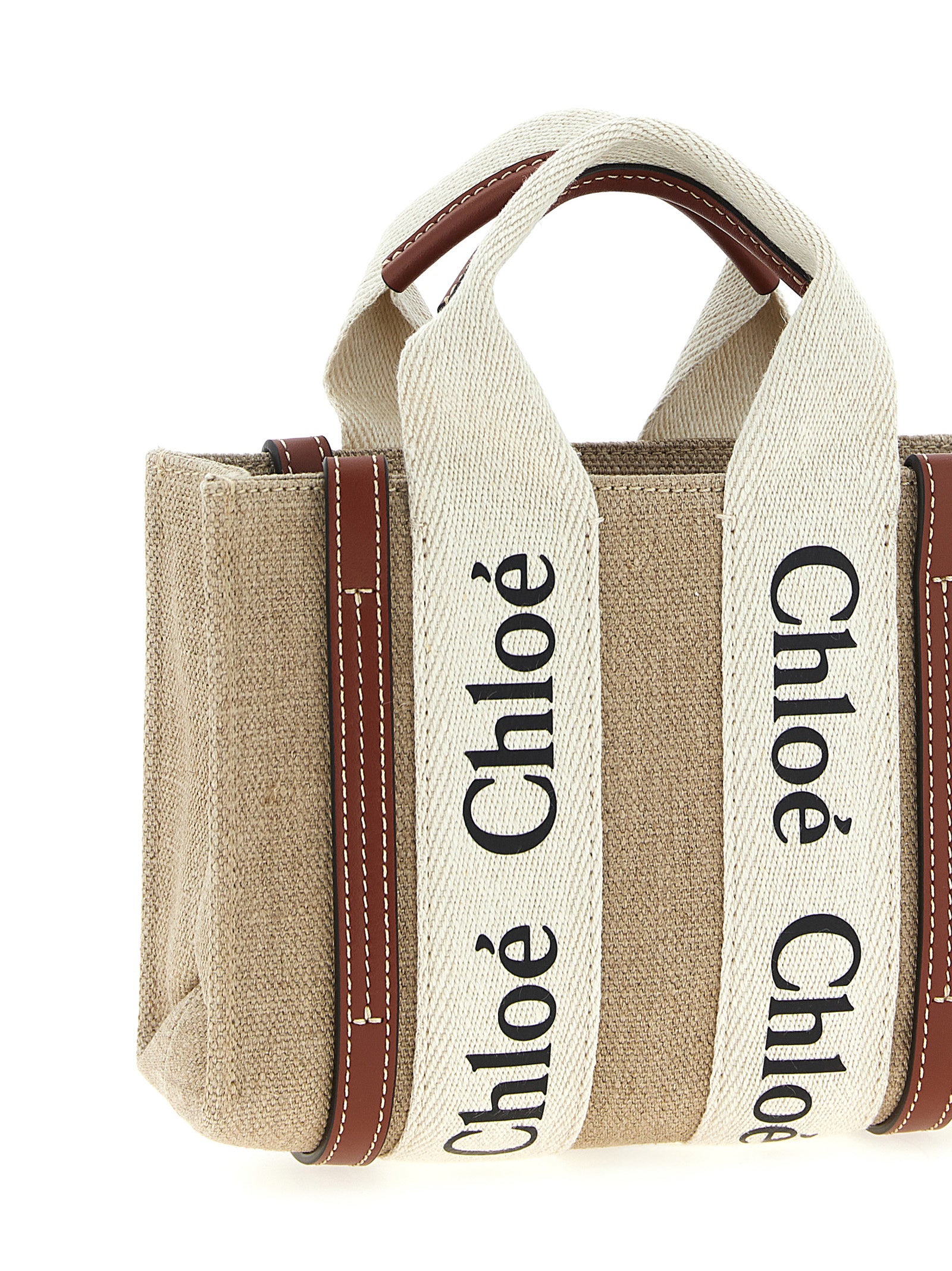 Chloé Woody Μικρή Τσάντα Ώμου από Καμβά