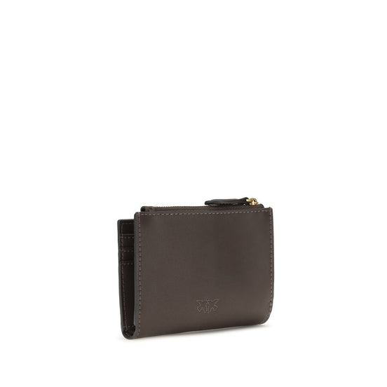 PINKO Brown Calf Leather Bos Taurus Wallet