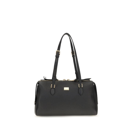 Dolce & Gabbana Black Calf Leather Bos Taurus Shoulder Bag