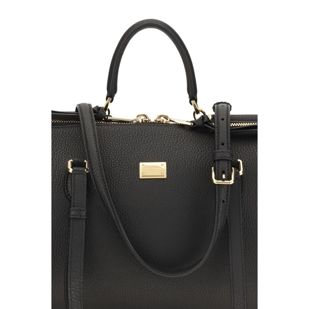 Dolce & Gabbana Odissea Μαύρη Δερμάτινη Τσάντα Ώμου
