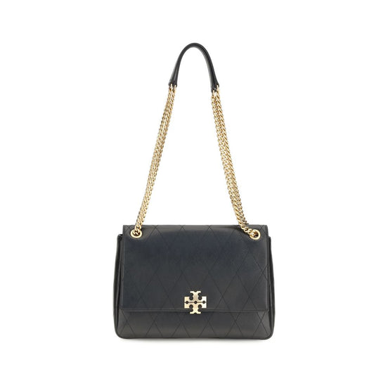 Tory Burch Μαύρη Δερμάτινη Τσάντα Ώμου Bos Taurus