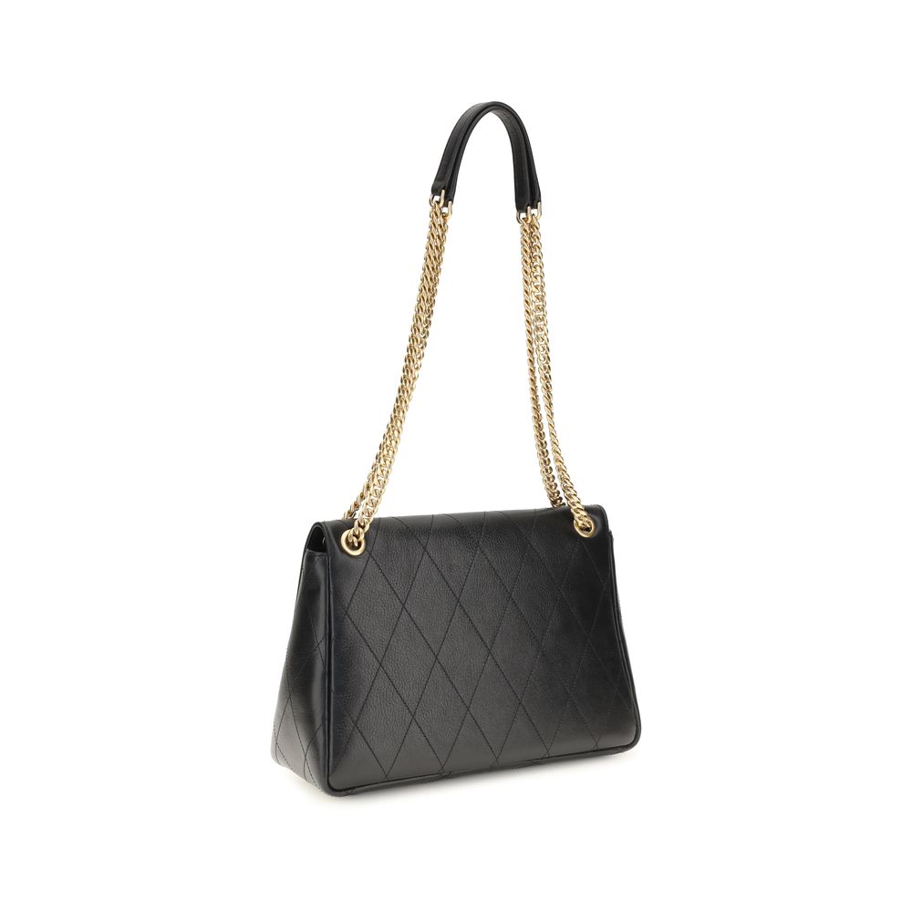 Tory Burch Black Calf Leather Bos Taurus Shoulder Bag
