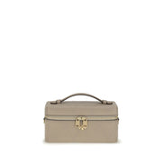 Tory Burch Charlie Gray Leather Beauty Case