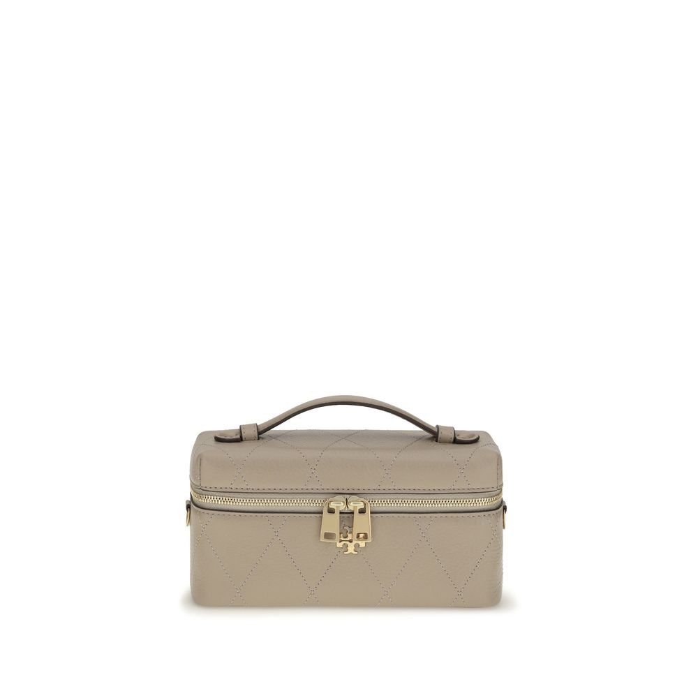 Tory Burch Charlie Gray Leather Beauty Case