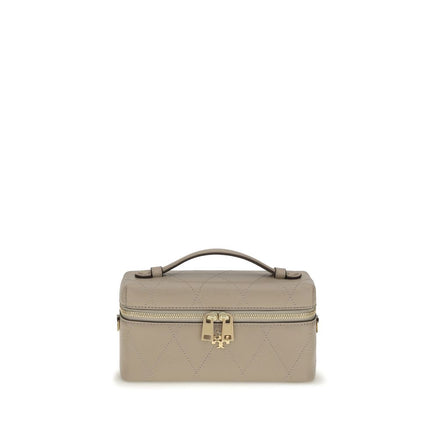 Tory Burch Charlie Γκρι Δερμάτινη Κασετίνα Ομορφιάς