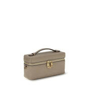 Tory Burch Charlie Gray Leather Beauty Case