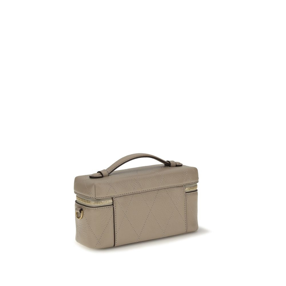 Tory Burch Charlie Gray Leather Beauty Case