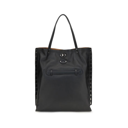 Zanellato Aspasso Saeta Black Leather Shoulder Bag