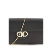 Ferragamo Gancini Black Leather Wallet