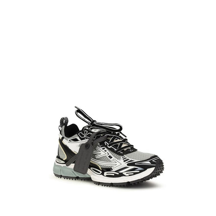 Off-White Gray Polyester Athletic Sneakers