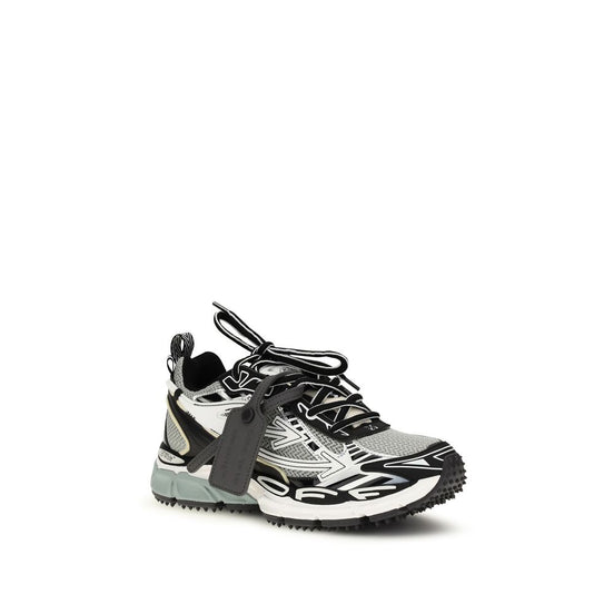 Off-White Gray Polyester Athletic Sneakers