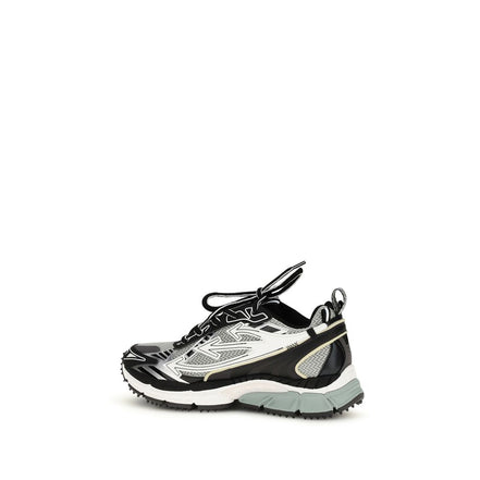 Off-White Gray Polyester Athletic Sneakers