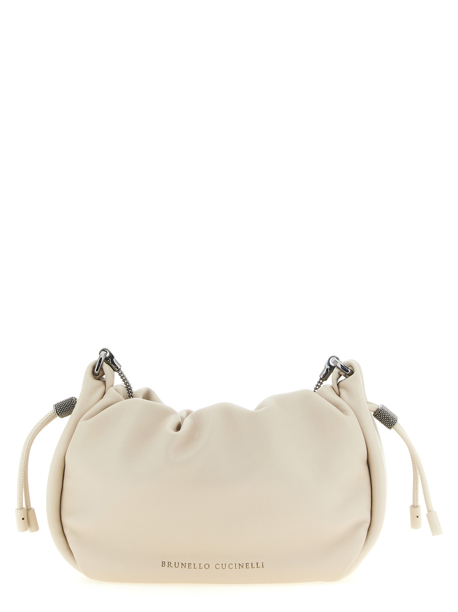 Brunello Cucinelli Bucket Mellow Mini White Crossbody Bag