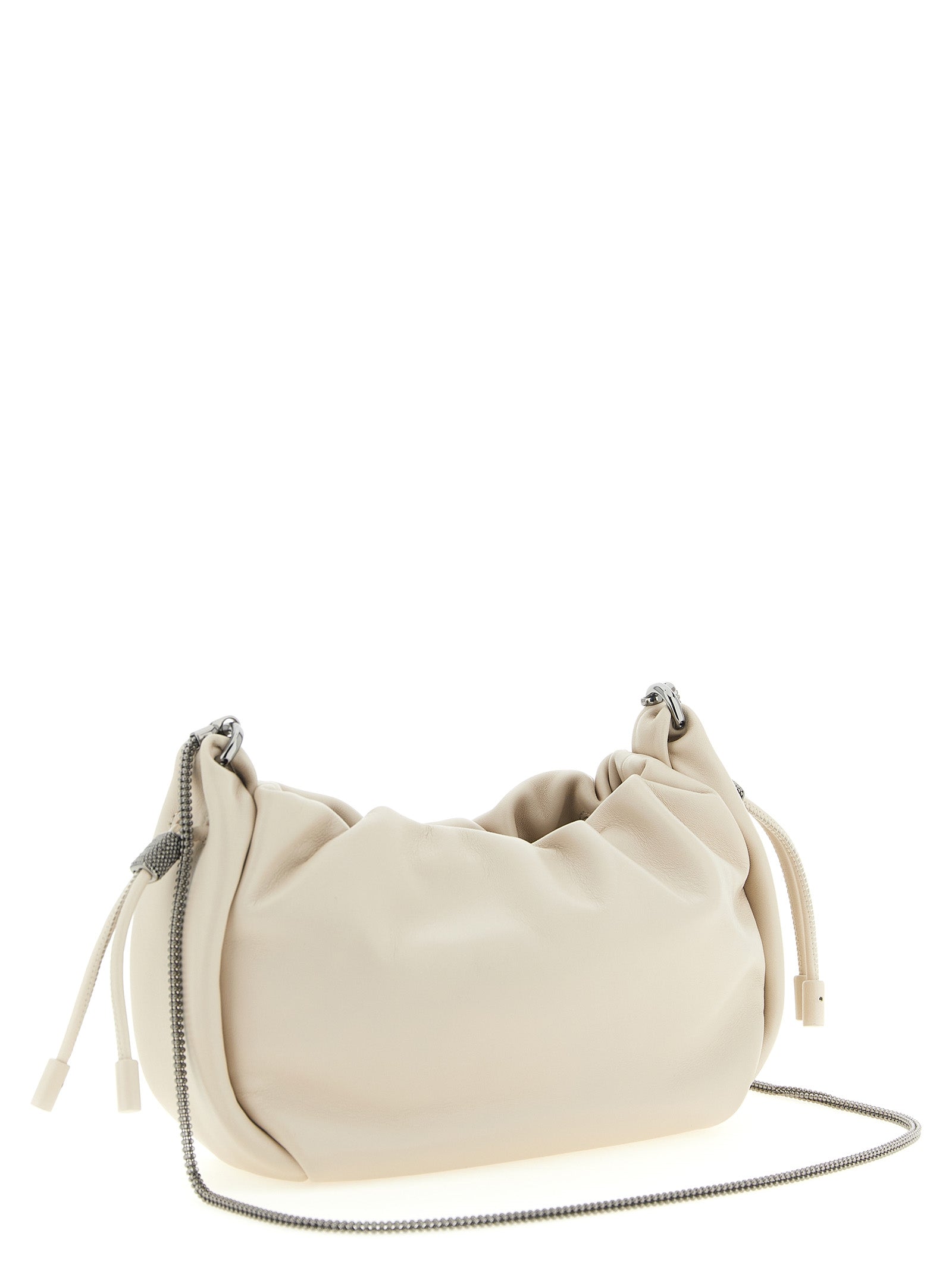 Brunello Cucinelli Bucket Mellow Mini White Crossbody Bag