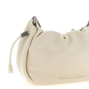 Brunello Cucinelli Bucket Mellow Mini White Crossbody Bag