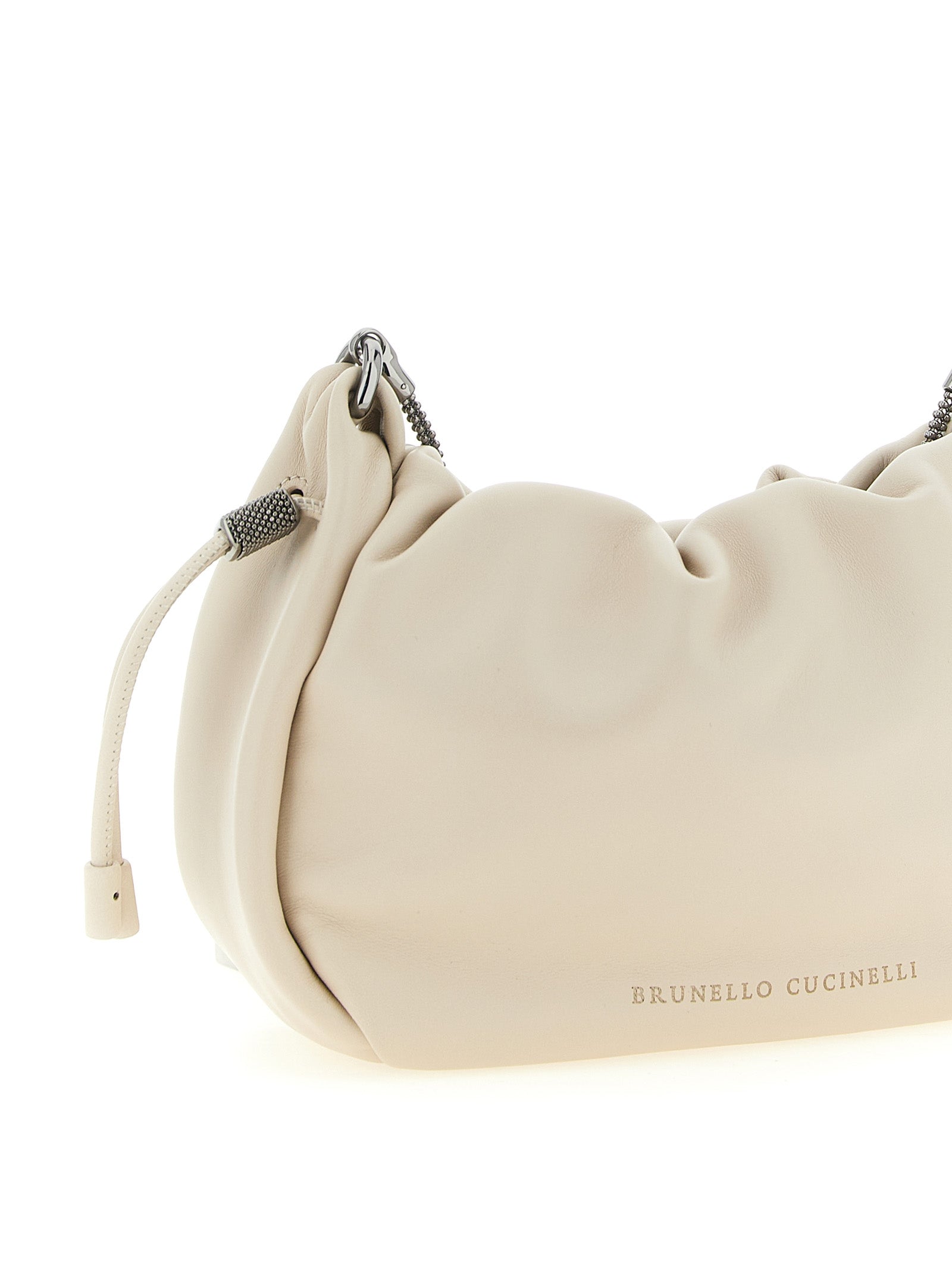 Brunello Cucinelli Bucket Mellow Mini White Crossbody Bag