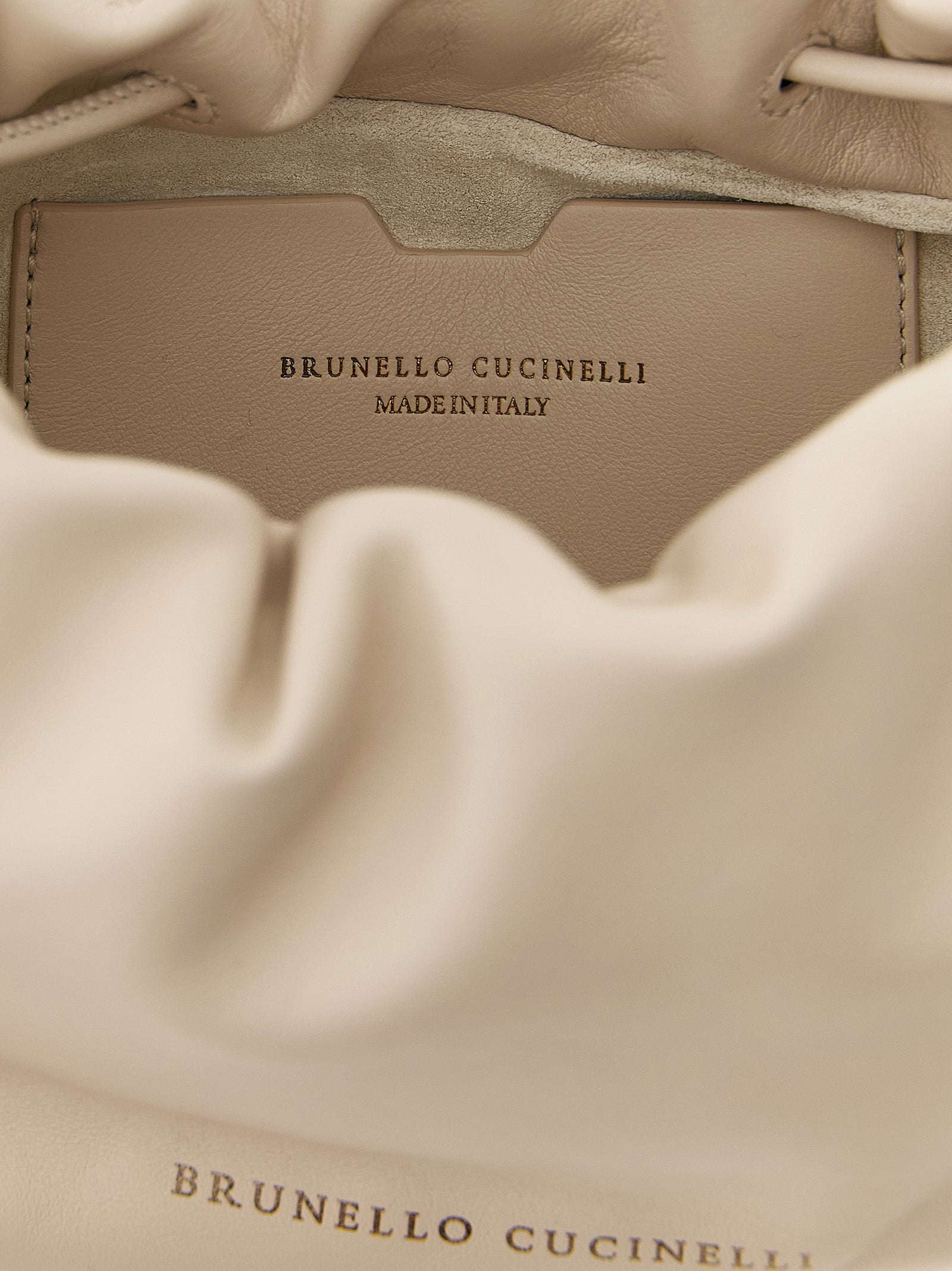 Brunello Cucinelli Bucket Mellow Mini White Crossbody Bag