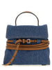 Moschino Blue Cotton Handbag